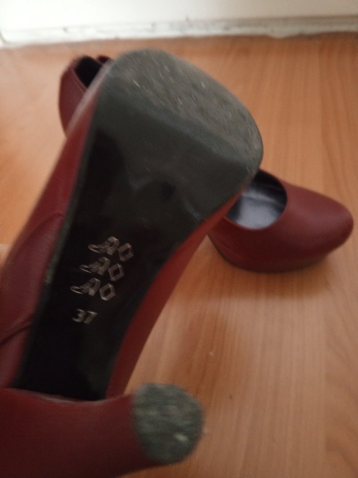 Bordo Platform Topuklu Kadın Ayakkabı - Görsel 3