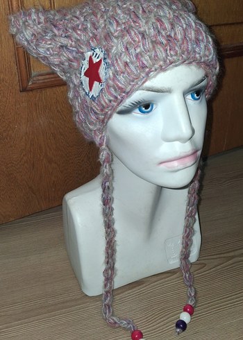 Bej Örgü Kadın Bere - Görsel 6