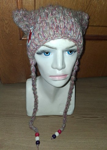 Bej Örgü Kadın Bere - Görsel 3