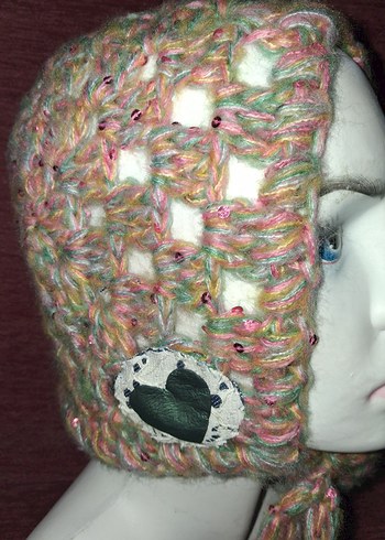 Kadın Bohem Örgü Bej Bere - Görsel 5