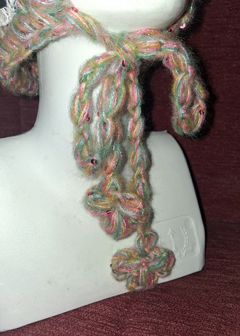 Kadın Bohem Örgü Bej Bere - Görsel 6