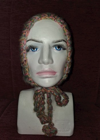 Kadın Bohem Örgü Bej Bere - Görsel 3