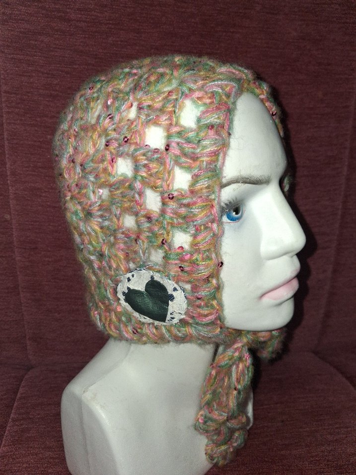 Kadın Bohem Örgü Bej Bere - Görsel 4