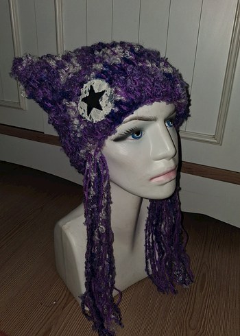 Mor Örgü Bohem Kadın Bere - Görsel 2