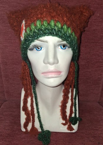 Örgü Bohem Kadın Bere, Kahverengi - Görsel 5