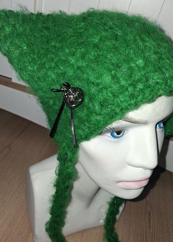 Yeşil Örgü Kadın Bere - Görsel 2