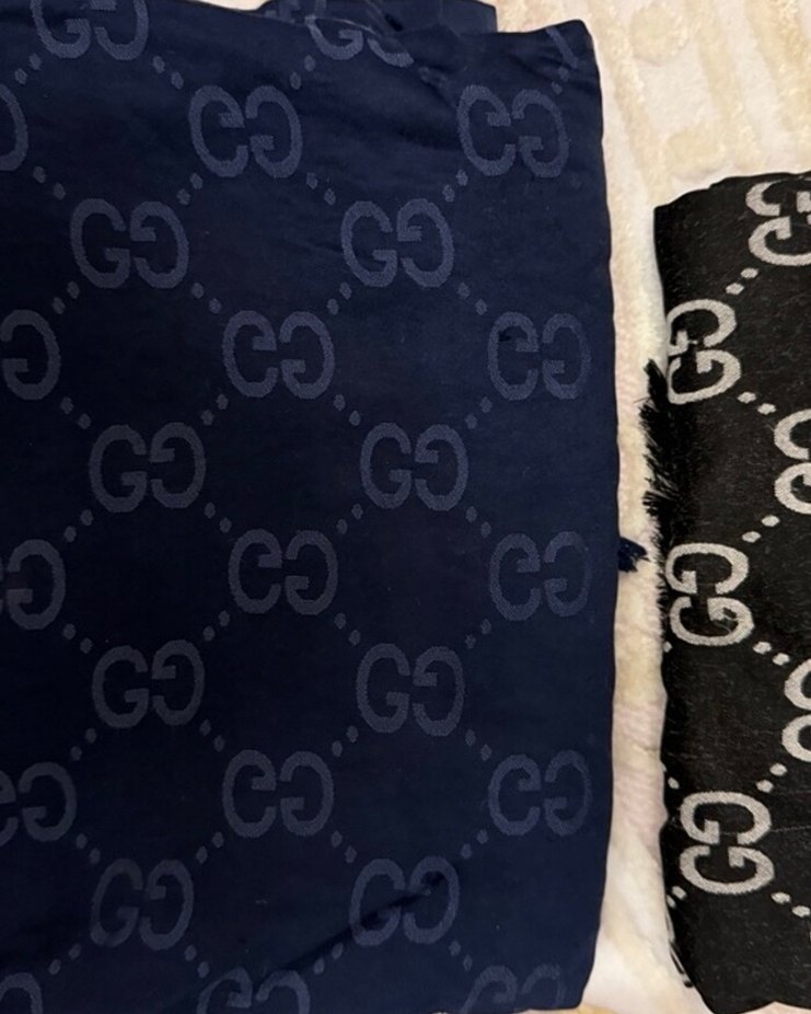 Kadın Parlak Gucci Desen Şal - Görsel 2