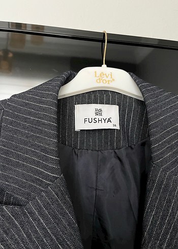 Fushya Lacivert Çizgili Kadın Blazer - Görsel 4