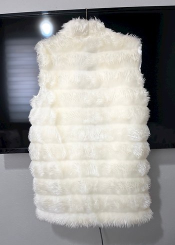 Krem Kürk Kadın Yelek - Görsel 2