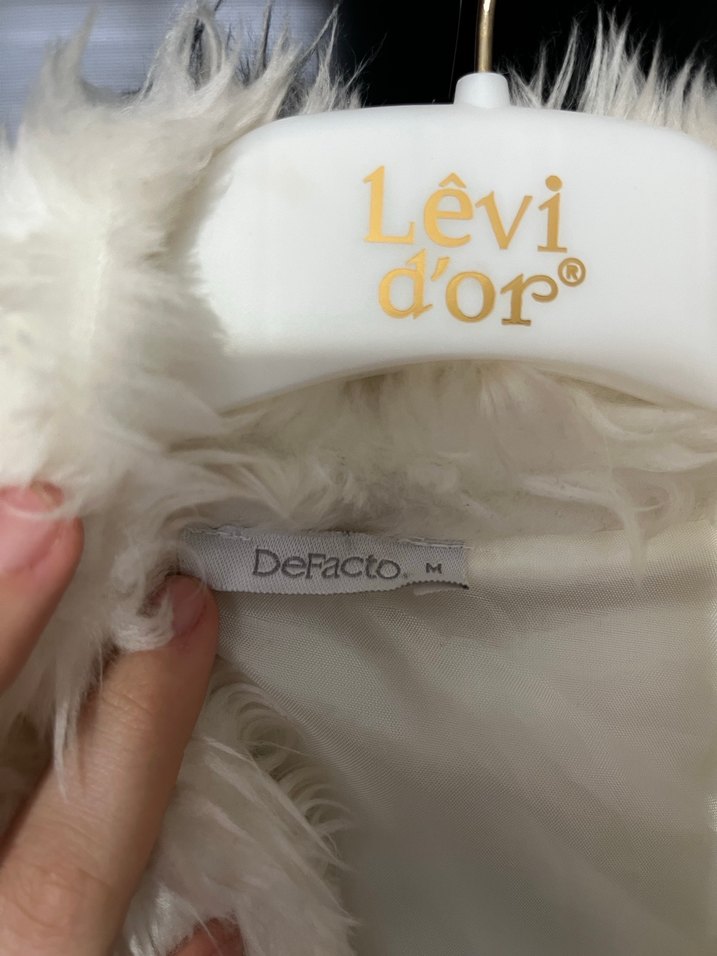 Krem Kürk Kadın Yelek - Görsel 3