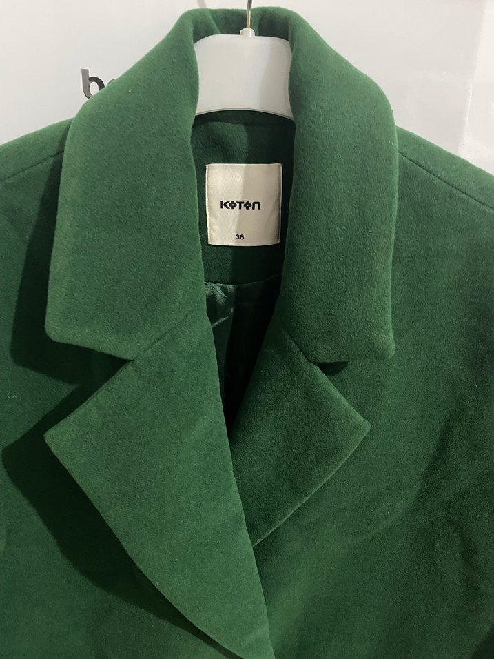 Yeşil Düz Kesim Kaban - Görsel 2