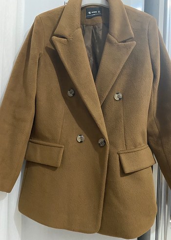 Kadın Kahverengi Süet Düğmeli Blazer Ceket - Görsel 3