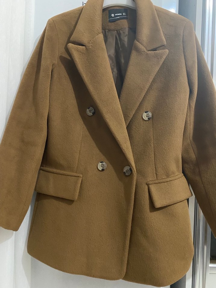 Kadın Kahverengi Süet Düğmeli Blazer Ceket - Görsel 3