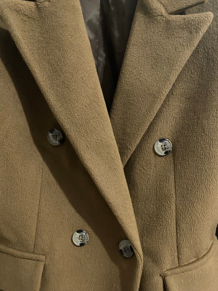 Kadın Kahverengi Süet Düğmeli Blazer Ceket - Görsel 4