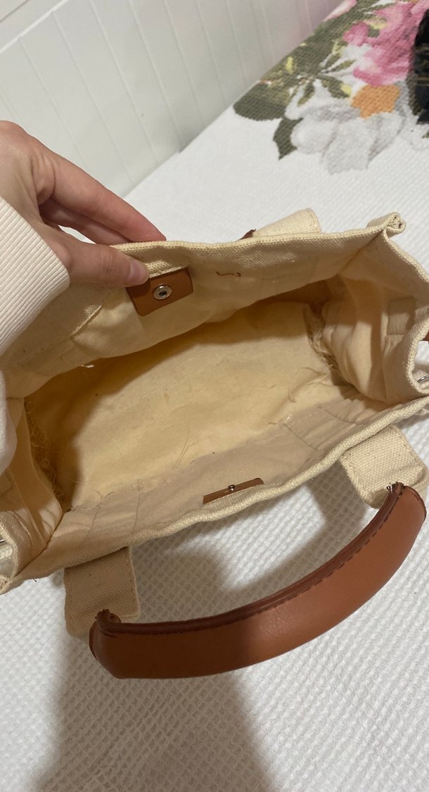 Bej Pamuk Kadın Günlük Çanta - Görsel 3