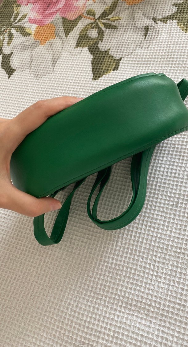 Yeşil Deri Tokalı Kadın Çanta - Görsel 5