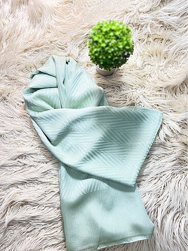 Mint yeşili pamuklu şal