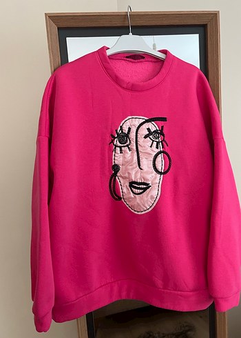 Renkli Baskılı Kadın Sweatshirt