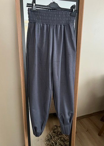 Oysho Kadın Gri Midi Bol Kesim Kemerli Eşofman