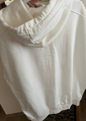 Bershka Beyaz Kolsuz Kapüşonlu Sweatshirt