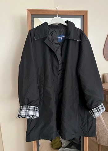 Erkek Siyah Düğmeli Midi Yağmurluk - Görsel 2