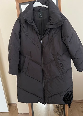 Gri Kadın Midi Boy Sıcak Mont - Görsel 3