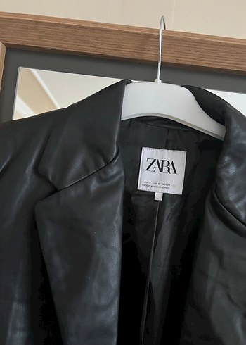 Siyah Deri Midi Ceket - Zara - Görsel 3
