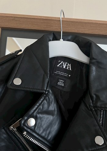 Kadın Siyah Deri Biker Ceket - Görsel 2