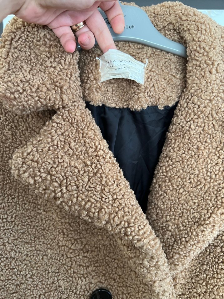 Kahverengi Düğmeli Kadın Yün Kaban - Görsel 4