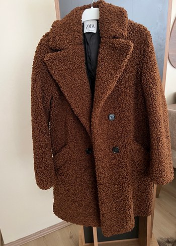 Kahverengi Yumuşak Kumaşlı Kadın Midi Kaban - Görsel 4