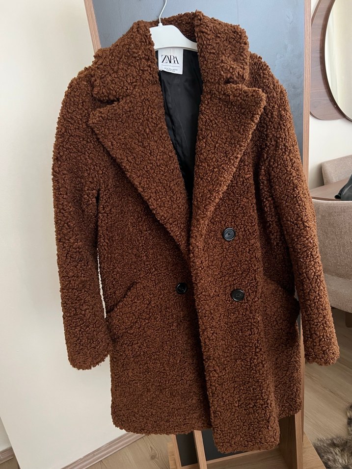 Kahverengi Yumuşak Kumaşlı Kadın Midi Kaban - Görsel 3