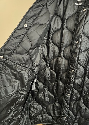 Siyah Düğmeli Midi Street Wear Kadın Ceket - Görsel 4