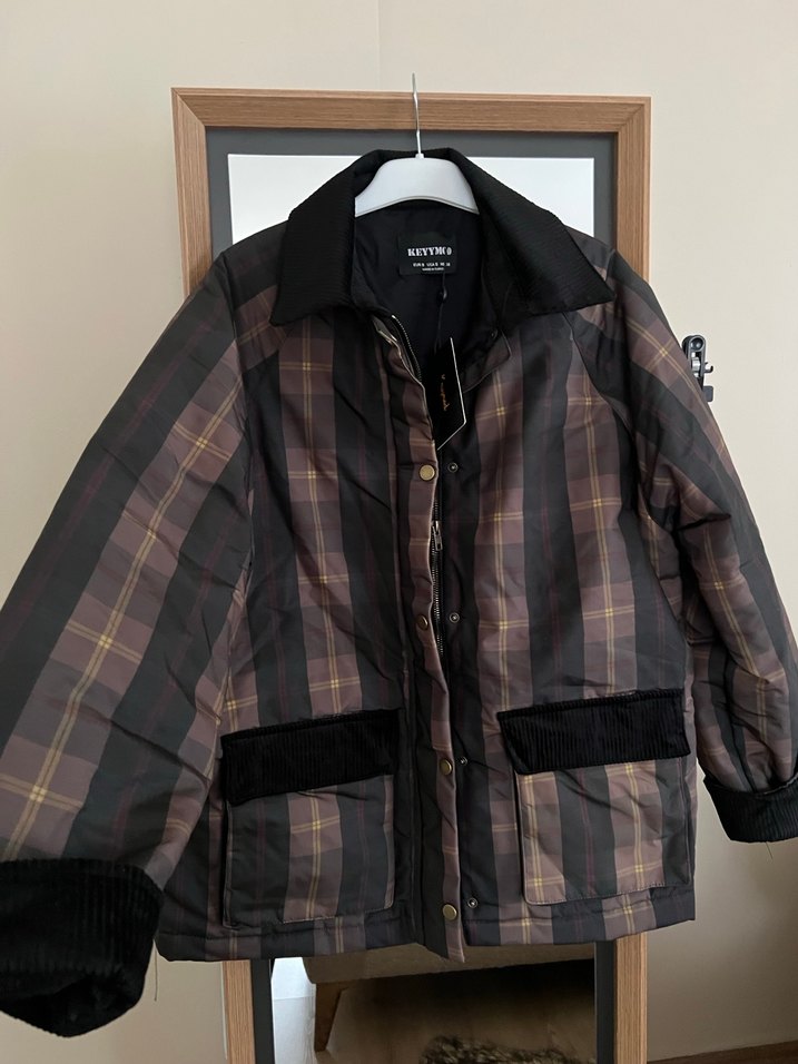 Düğmeli Kahverengi Midi Kadın Ceket - Görsel 2