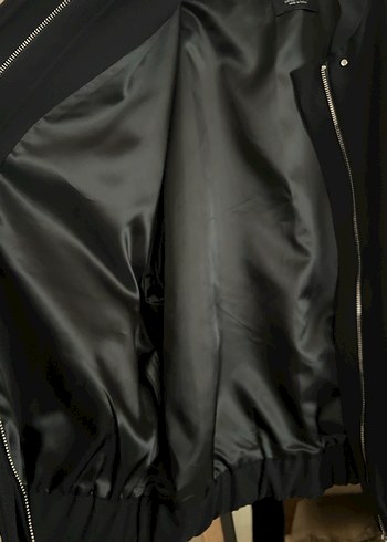 Siyah Midi Kadın Fermuarlı Ceket - Görsel 4