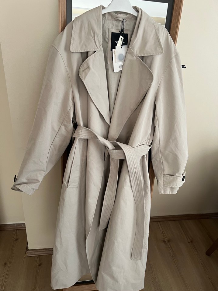 Bej Kemerli Midi Trench Coat - Görsel 4