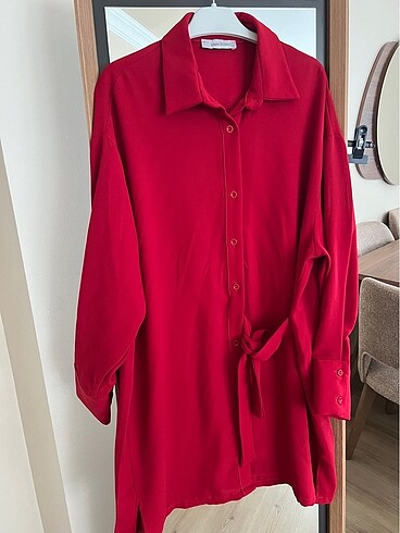Bordo gömlek tunik