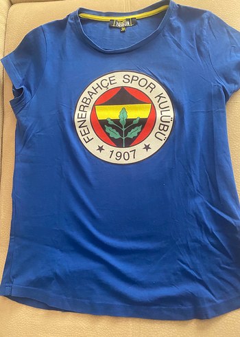 Fenerbahçe Baskılı Koyu Mavi Kadın Tişört