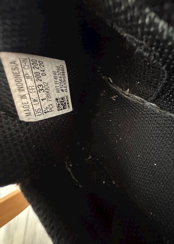 33 Beden siyah Renk Erkek Çocuk Siyah Adidas Cırtlı Spor Ayakkabı