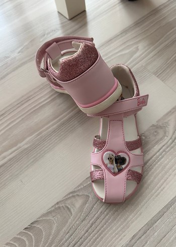 Kız Çocuk Pembe Baskılı Tokalı Sandalet - Görsel 5