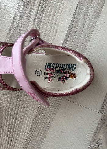 Kız Çocuk Pembe Baskılı Tokalı Sandalet - Görsel 6