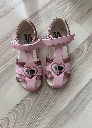 Kız Çocuk Pembe Baskılı Tokalı Sandalet - Görsel 3