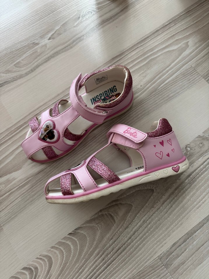 Kız Çocuk Pembe Baskılı Tokalı Sandalet - Görsel 2