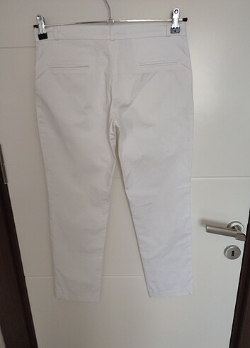 38 Beden beyaz Renk Cotton Boru Paça Beyaz Pantolon 