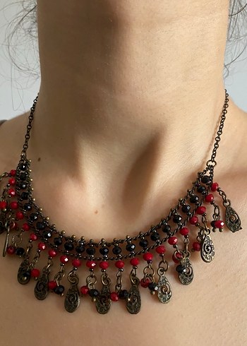 Uzun Etnik Boncuklu Kadın Kolye - Görsel 2