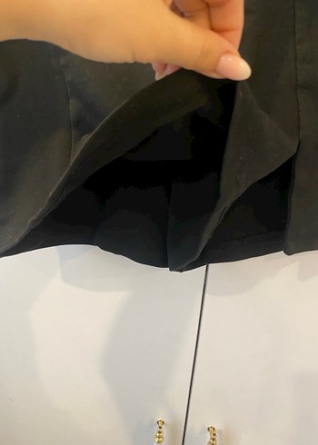 Siyah Mini Şort Etek Tokalı - Görsel 2