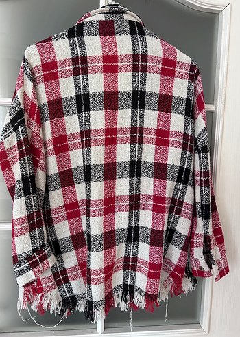 Kırmızı oduncu Ekose Düğmeli Kadın Gömlek - Görsel 4