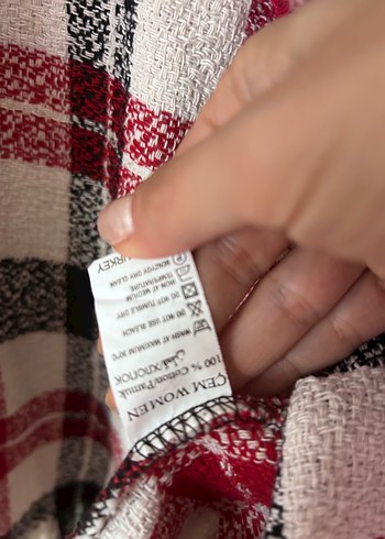 Kırmızı oduncu Ekose Düğmeli Kadın Gömlek - Görsel 2