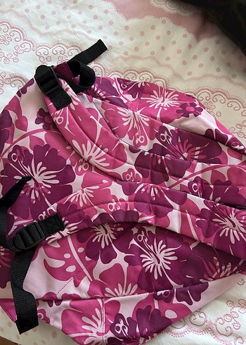 Çiçek Desenli Pembe Kadın Sırt Çantası - Görsel 3