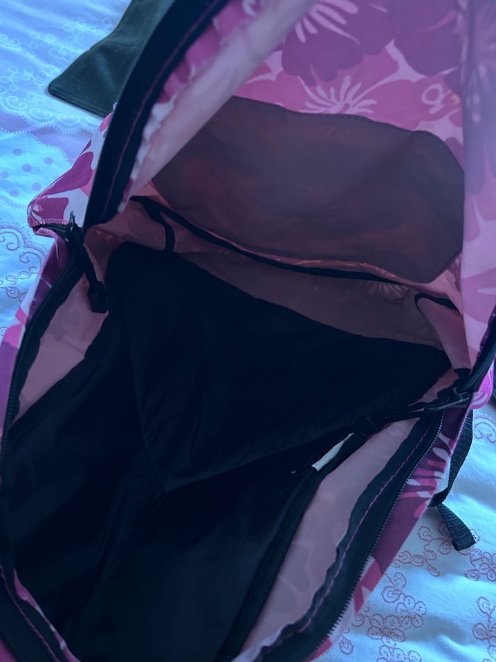 Çiçek Desenli Pembe Kadın Sırt Çantası - Görsel 2