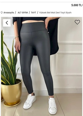 Mat Deri Yüksek Bel Kadın Tayt - Görsel 2